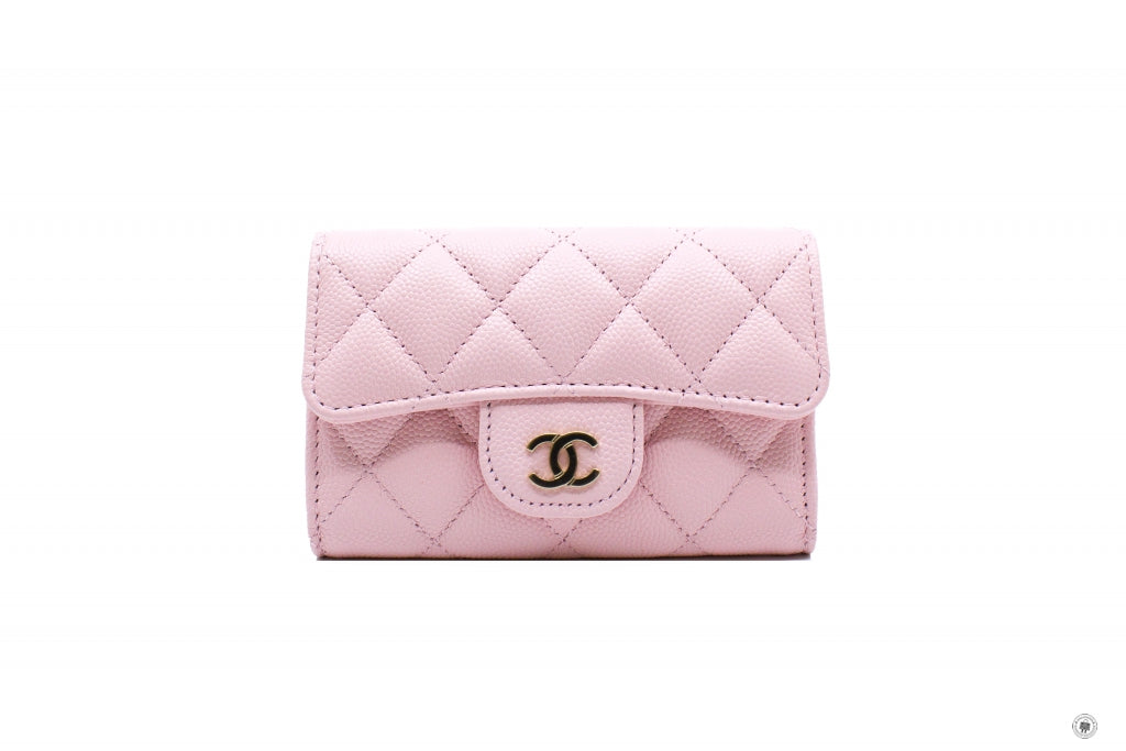 Top Quality Chanel AP0214Y33352 Classic Card Holder Pink / NH620 Caviar Card Holder Pbhw