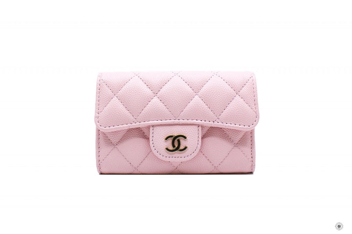Top Quality Chanel AP0214Y33352 Classic Card Holder Pink / NH620 Caviar Card Holder Pbhw