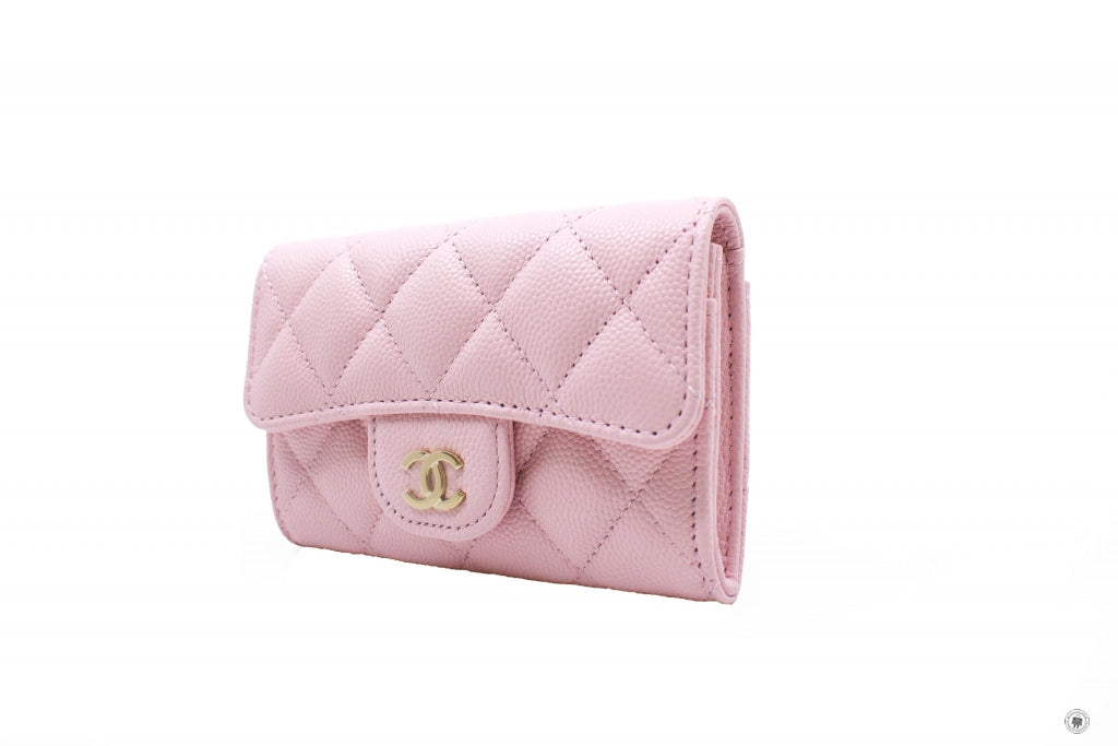 Top Quality Chanel AP0214Y33352 Classic Card Holder Pink / NH620 Caviar Card Holder Pbhw