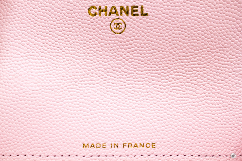 Top Quality Chanel AP0214Y33352 Classic Card Holder Pink / NH620 Caviar Card Holder Pbhw