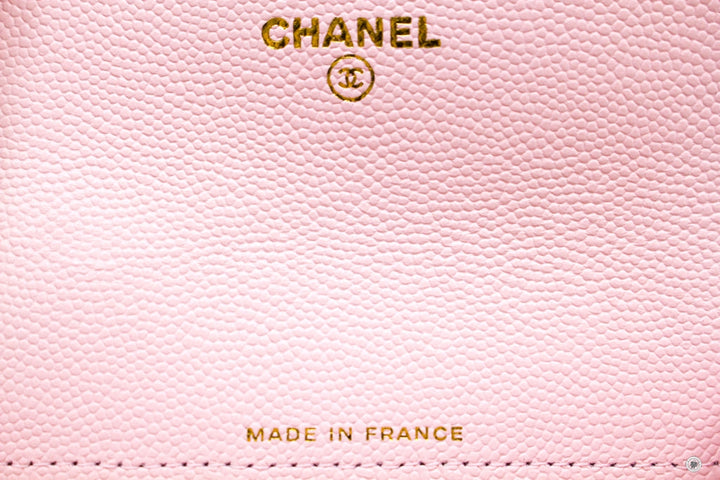 Top Quality Chanel AP0214Y33352 Classic Card Holder Pink / NH620 Caviar Card Holder Pbhw