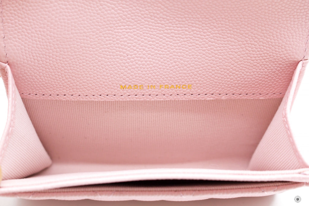 Top Quality Chanel AP0214Y33352 Classic Card Holder Pink / NH620 Caviar Card Holder Pbhw