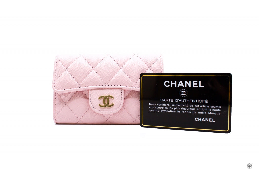 Top Quality Chanel AP0214Y33352 Classic Card Holder Pink / NH620 Caviar Card Holder Pbhw