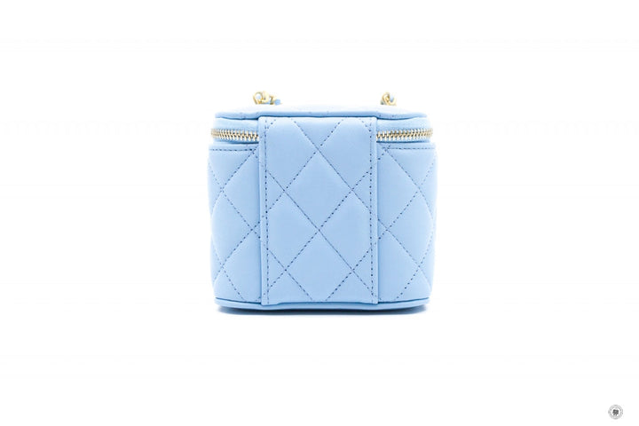 Top Quality Chanel AP1447B08034 Small Vanity With Chain Crush Light Blue / NH626 Lambskin Shoulder Bags Gbhw