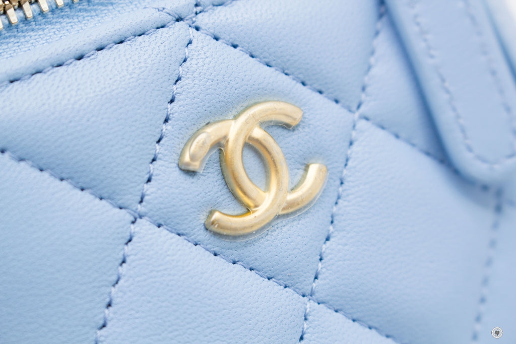Top Quality Chanel AP1447B08034 Small Vanity With Chain Crush Light Blue / NH626 Lambskin Shoulder Bags Gbhw
