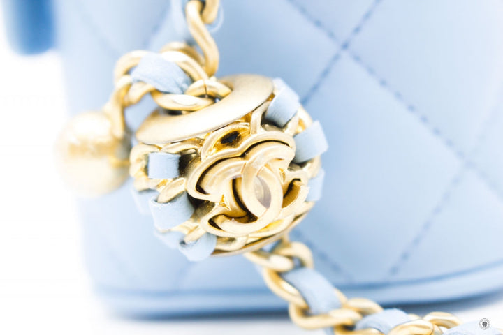 Top Quality Chanel AP1447B08034 Small Vanity With Chain Crush Light Blue / NH626 Lambskin Shoulder Bags Gbhw