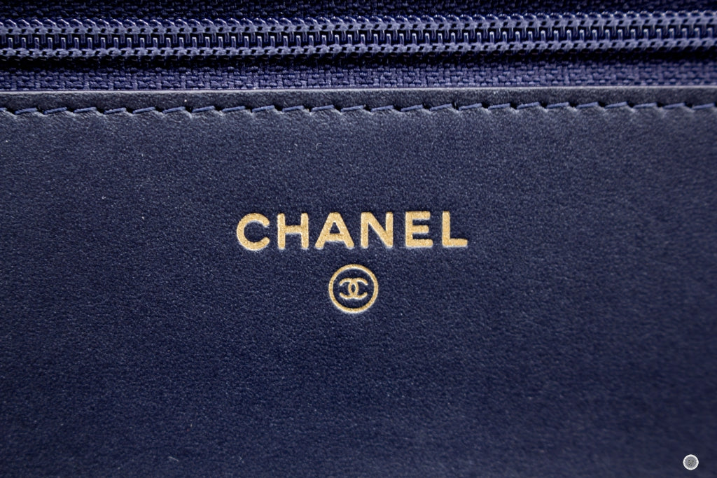 Top Quality Chanel Boy Wallet ON Chain Navy  Caviar Shoulder Bags Gbhw