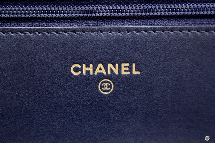 Top Quality Chanel Boy Wallet ON Chain Navy  Caviar Shoulder Bags Gbhw