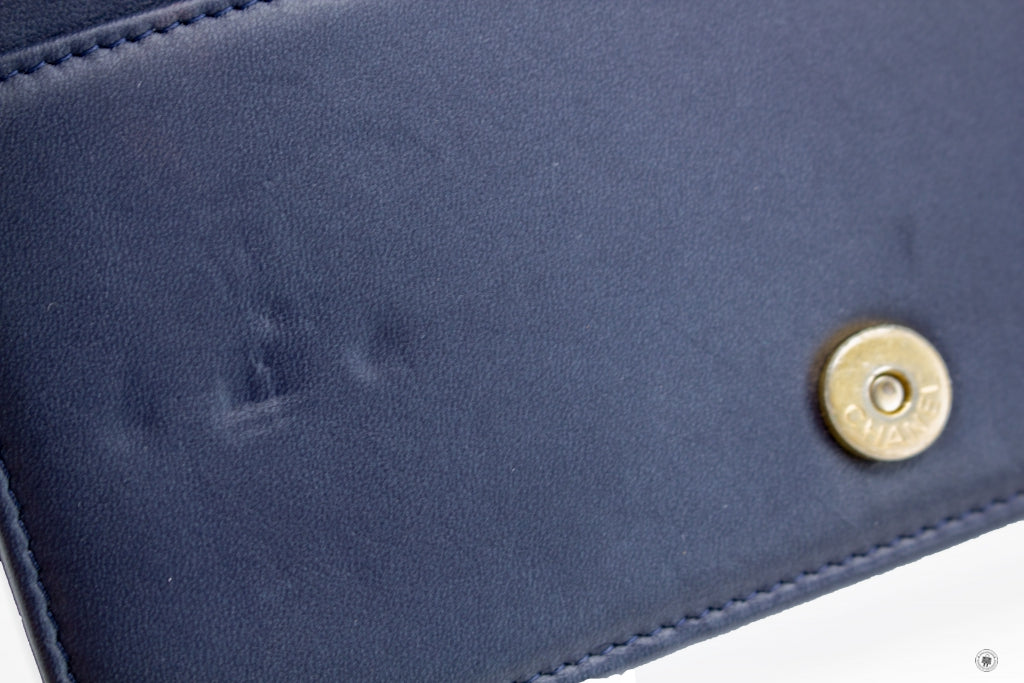 Top Quality Chanel Boy Wallet ON Chain Navy  Caviar Shoulder Bags Gbhw