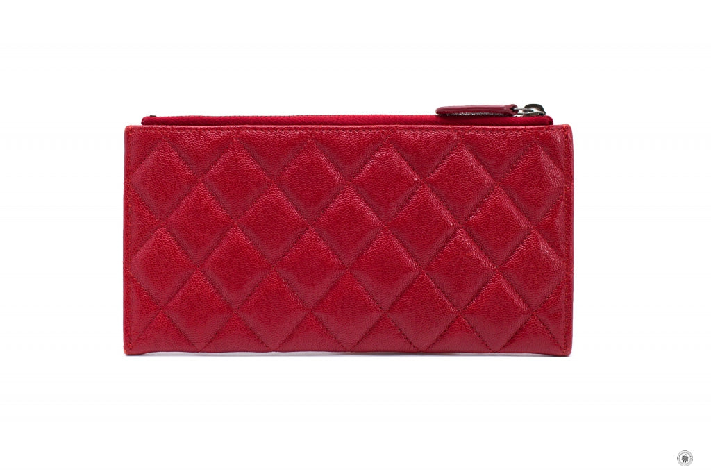 Top Quality Chanel Boy Zip Pouch  Red Caviar Pouch Sbhw