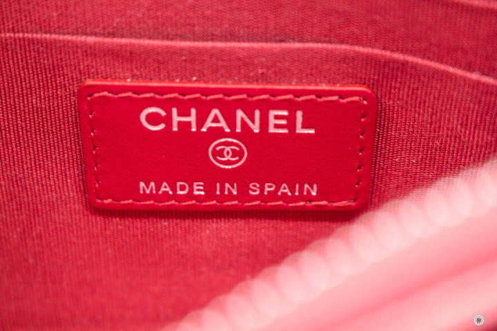 Top Quality Chanel Boy Zip Pouch  Red Caviar Pouch Sbhw