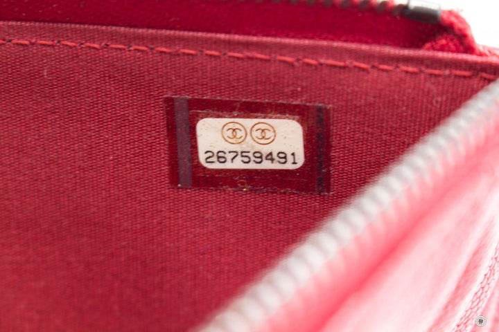 Top Quality Chanel Boy Zip Pouch  Red Caviar Pouch Sbhw