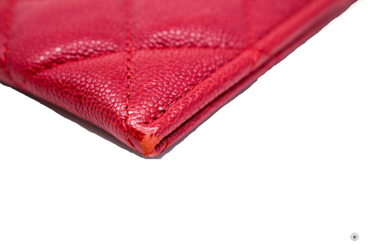 Top Quality Chanel Boy Zip Pouch  Red Caviar Pouch Sbhw