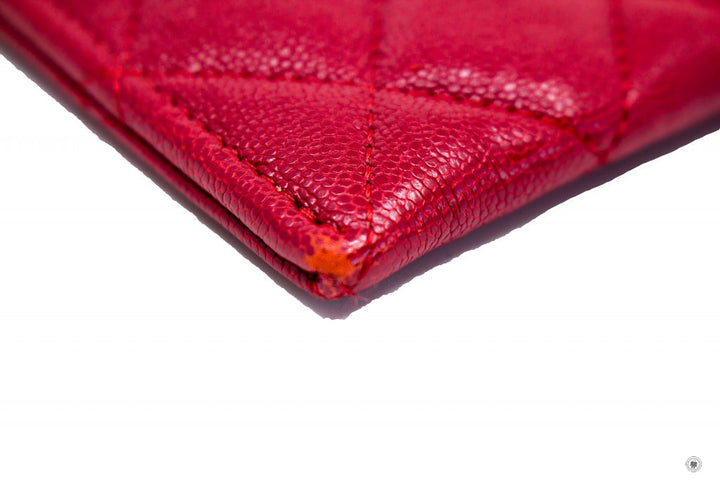 Top Quality Chanel Boy Zip Pouch  Red Caviar Pouch Sbhw