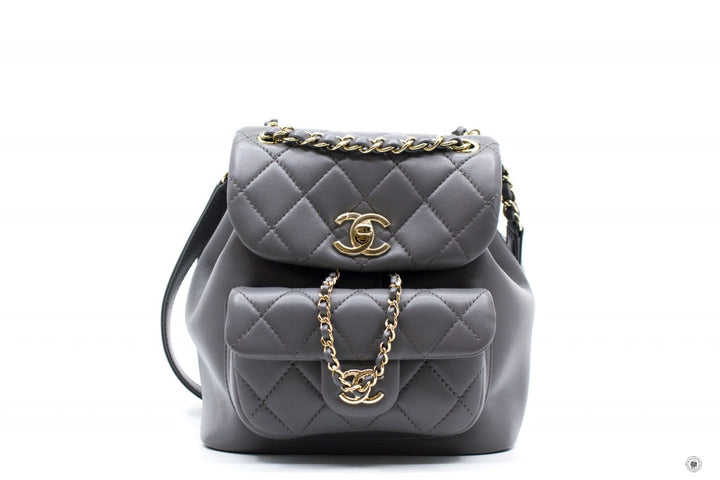 Top Quality Chanel AS2908B08609 Mini Duma NI691 / Grey Calfskin Backpacks Pbhw