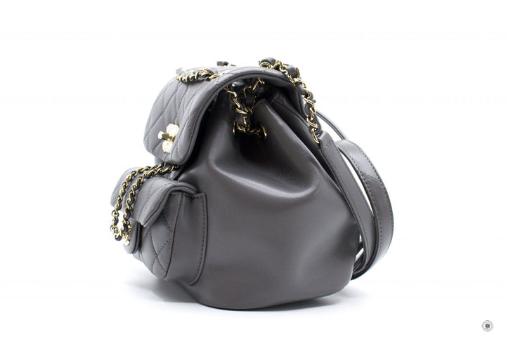 Top Quality Chanel AS2908B08609 Mini Duma NI691 / Grey Calfskin Backpacks Pbhw