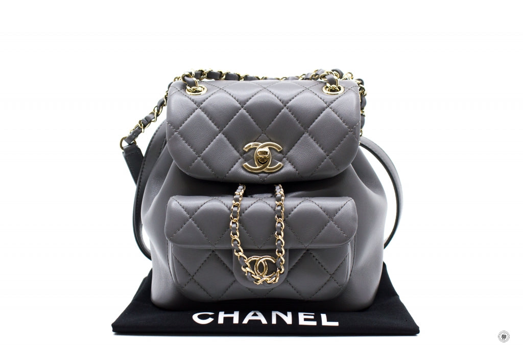 Top Quality Chanel AS2908B08609 Mini Duma NI691 / Grey Calfskin Backpacks Pbhw