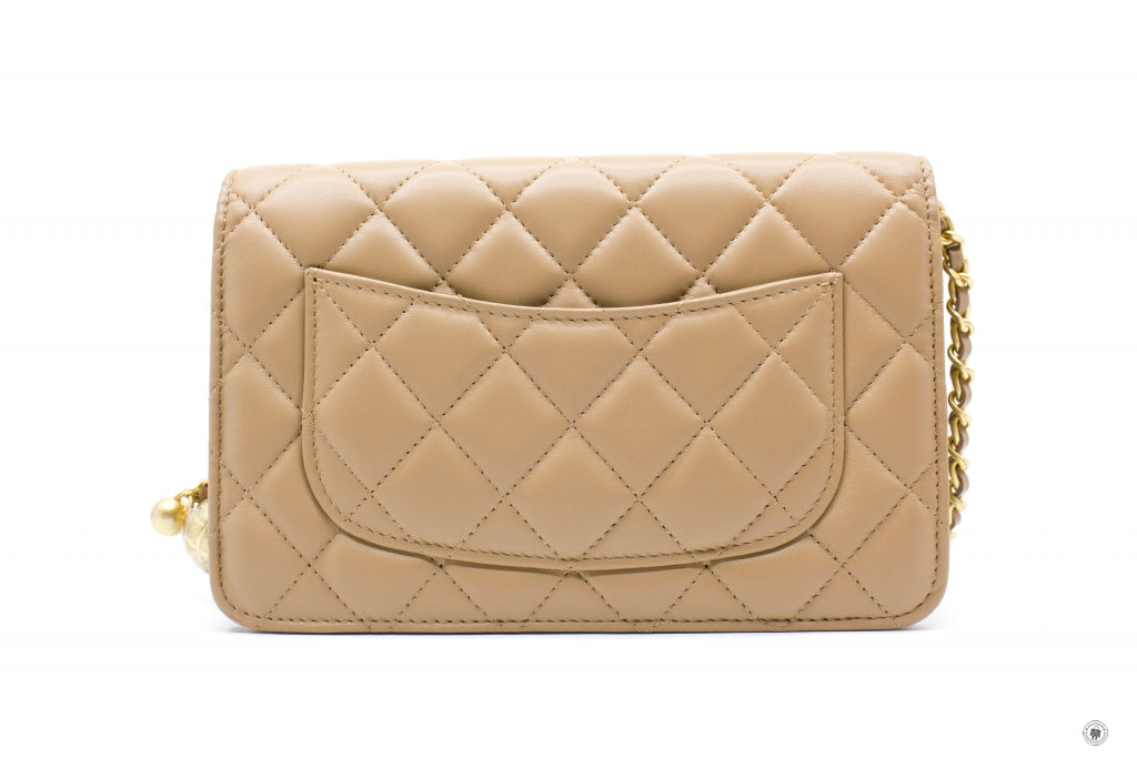 Top Quality Chanel AP1450B02916 Wallet ON Chain Woc With Golden Ball  Beige / NJ528 Lambskin Shoulder Bags Gbhw