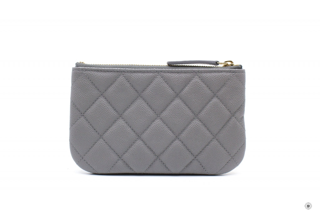 Top Quality Chanel A82365 Y33352  Classic Mini Pouch NJ531 / Grey Caviar Shoulder Bags Pbhw