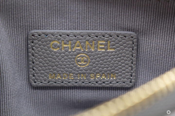 Top Quality Chanel A82365 Y33352  Classic Mini Pouch NJ531 / Grey Caviar Shoulder Bags Pbhw