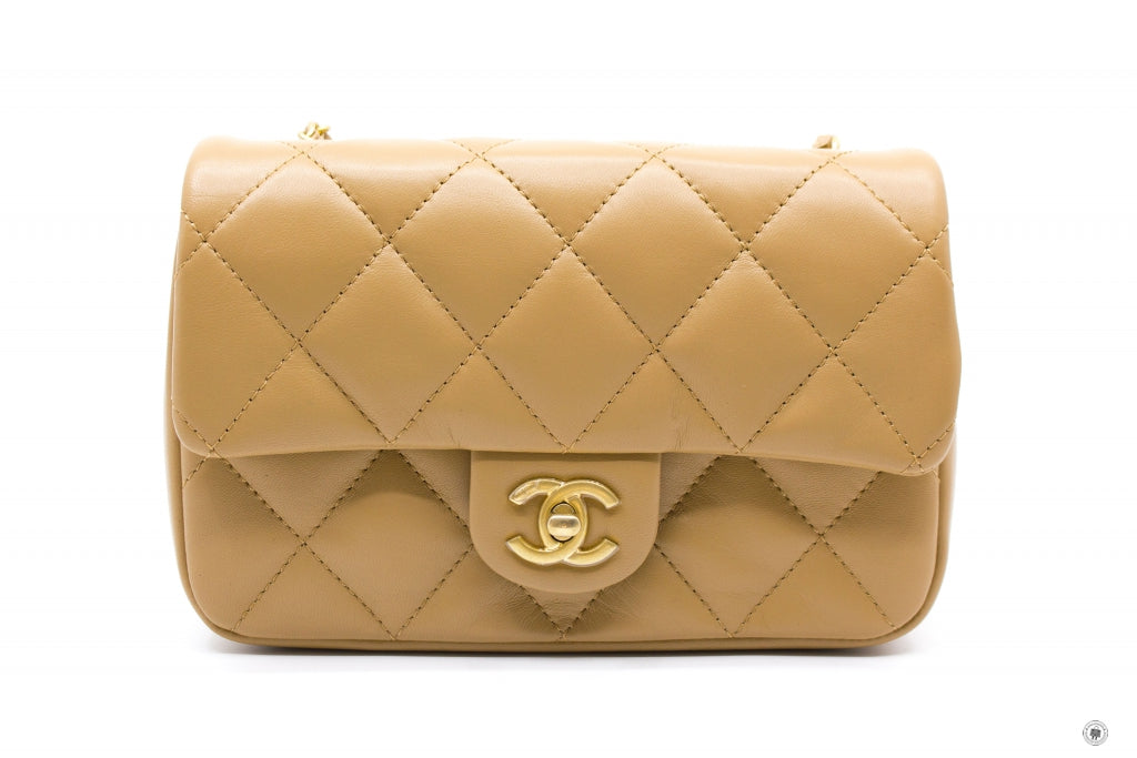 Top Quality Chanel AS3457 B08840  Mini Flap Bag With Heart Charms BJ523 / Beige Lambskin Shoulder Bags Gbhw