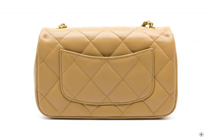 Top Quality Chanel AS3457 B08840  Mini Flap Bag With Heart Charms BJ523 / Beige Lambskin Shoulder Bags Gbhw