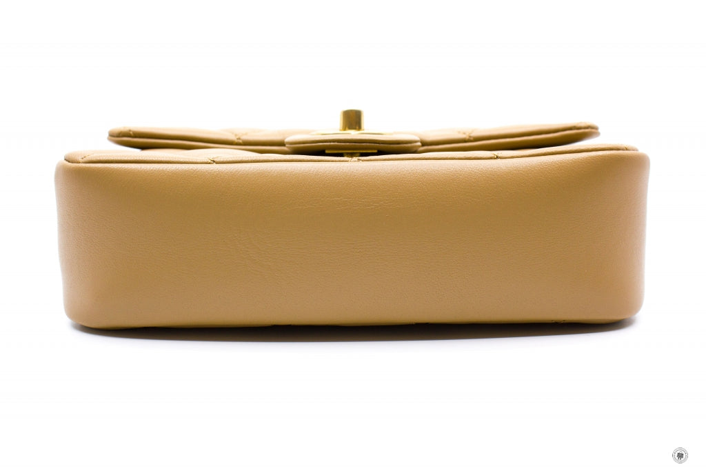 Top Quality Chanel AS3457 B08840  Mini Flap Bag With Heart Charms BJ523 / Beige Lambskin Shoulder Bags Gbhw