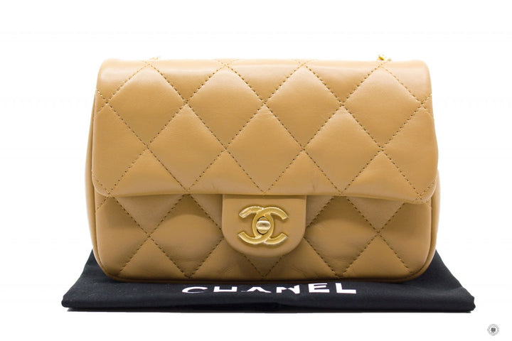 Top Quality Chanel AS3457 B08840  Mini Flap Bag With Heart Charms BJ523 / Beige Lambskin Shoulder Bags Gbhw