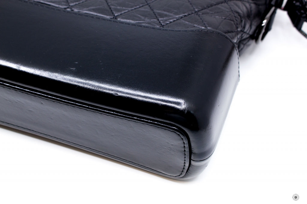 Top Quality Chanel A93824 B01935 Gabrielle Hobo Medium SO Black  Black / 94305  Lambskin Shoulder Bags Bkhw