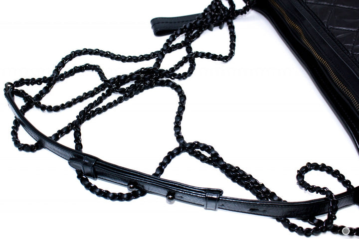 Top Quality Chanel A93824 B01935 Gabrielle Hobo Medium SO Black  Black / 94305  Lambskin Shoulder Bags Bkhw
