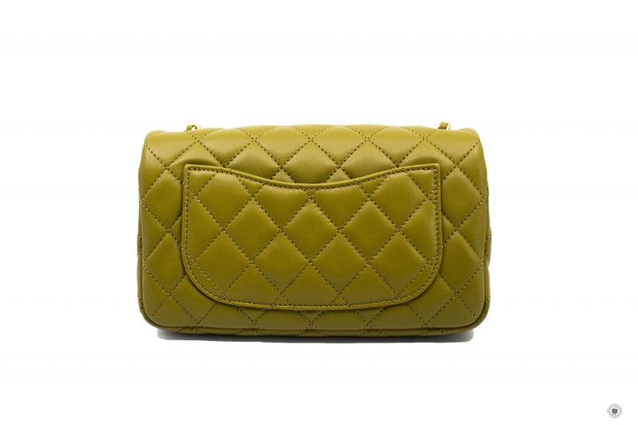 Top Quality Chanel AS1787 B02916 Mini Flap Bag Crush Avocado / NJ526 Lambskin Shoulder Bags Gbhw