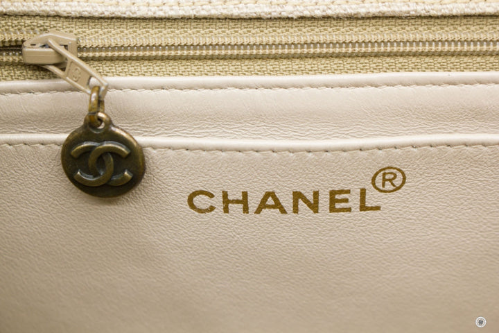 Top Quality Chanel Linen Canvas Flap Bag With Tortoise Chain And CC L Natural  Canvas Shoulder Bags