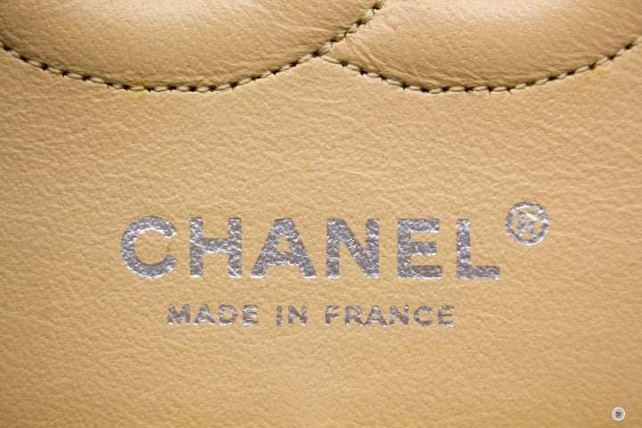 Top Quality Chanel A01112 Medium Classic Double Flap Beige Caviar 25.5CM Shoulder Bags Shw