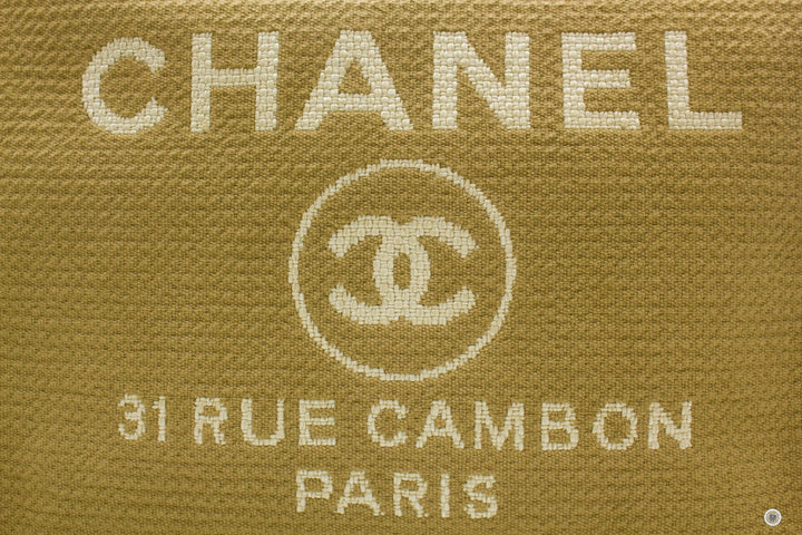Top Quality Chanel AS3351 B08435 NI687 Deauville Medium Shopping Bag Beige / NI687 Fabric Tote Bag Pbhw