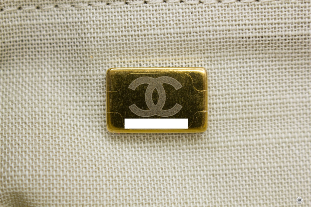 Top Quality Chanel AS3351 B08435 NI687 Deauville Medium Shopping Bag Beige / NI687 Fabric Tote Bag Pbhw