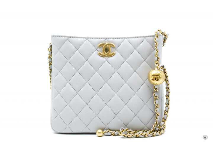 Top Quality Chanel 23C Pearl Crush Hobo Ice Blue Calfskin Shoulder Bags Gbhw
