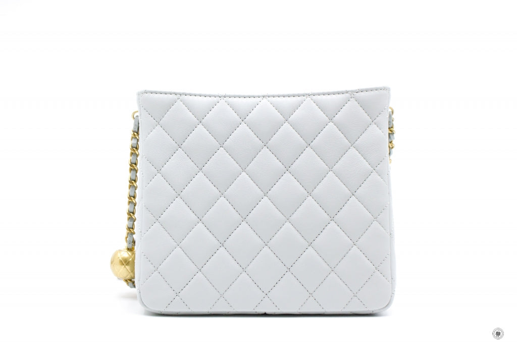 Top Quality Chanel 23C Pearl Crush Hobo Ice Blue Calfskin Shoulder Bags Gbhw