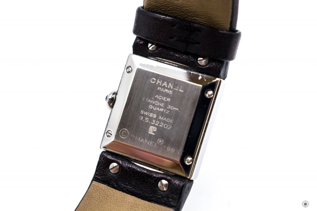 Top Quality Chanel Boy-friend Acier Etanche 30M Quartz With Diamonds Black Leather Circumference  15CM Watches Shw