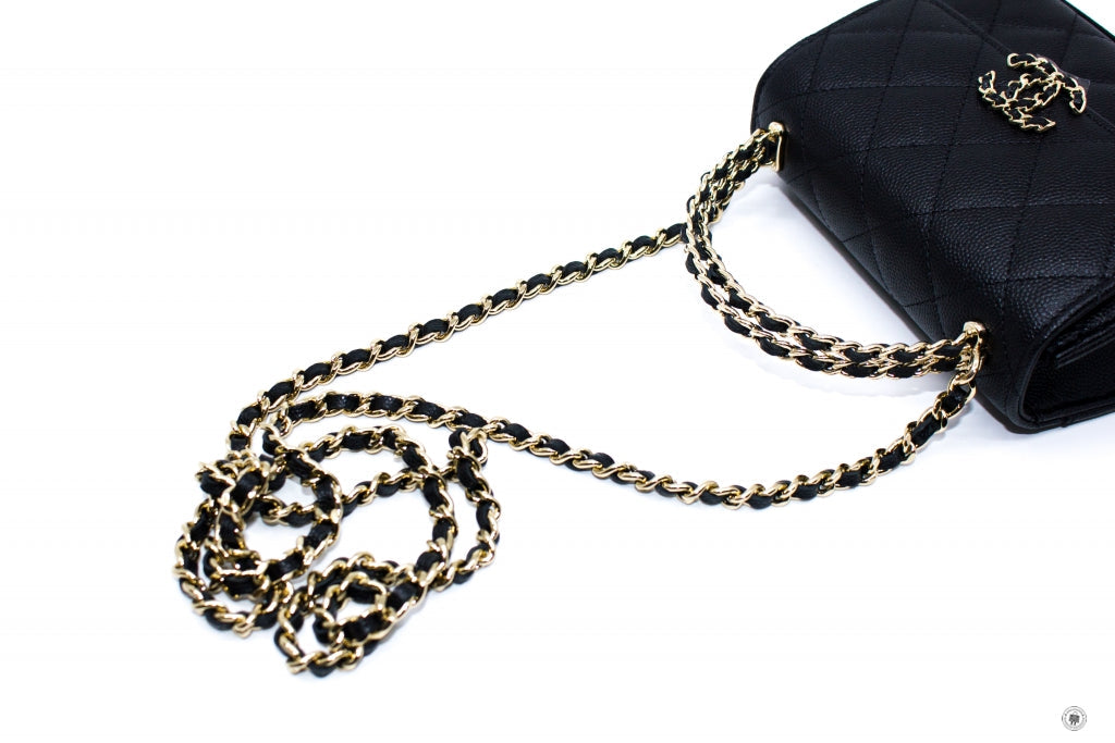 Top Quality Chanel AP3237 B10307 94305 Clutch With Chain Black / 94305 Calfskin Shoulder Bags Ghw