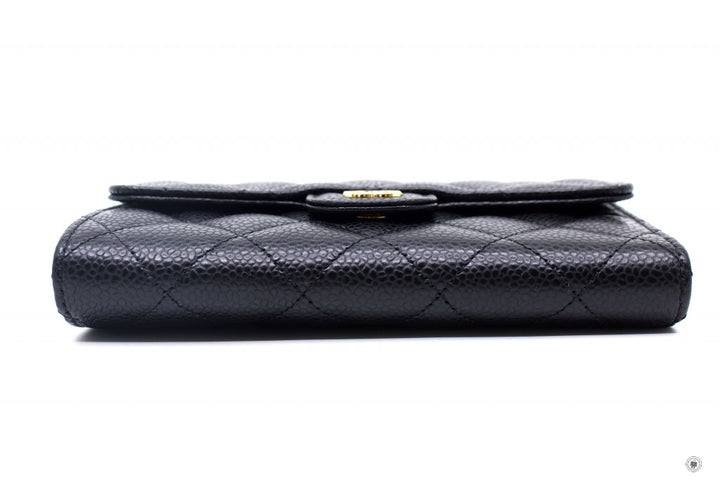 Top Quality Chanel AP0232Y01864 Classic Flap Wallet Black / C3906 Caviar Short Wallet Ghw