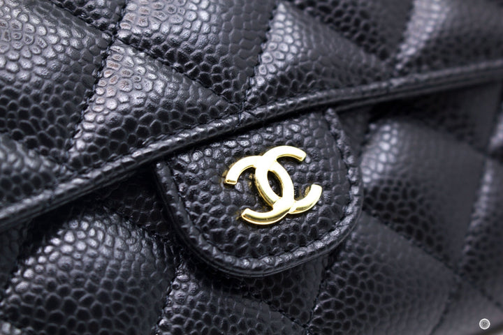 Top Quality Chanel AP0232Y01864 Classic Flap Wallet Black / C3906 Caviar Short Wallet Ghw