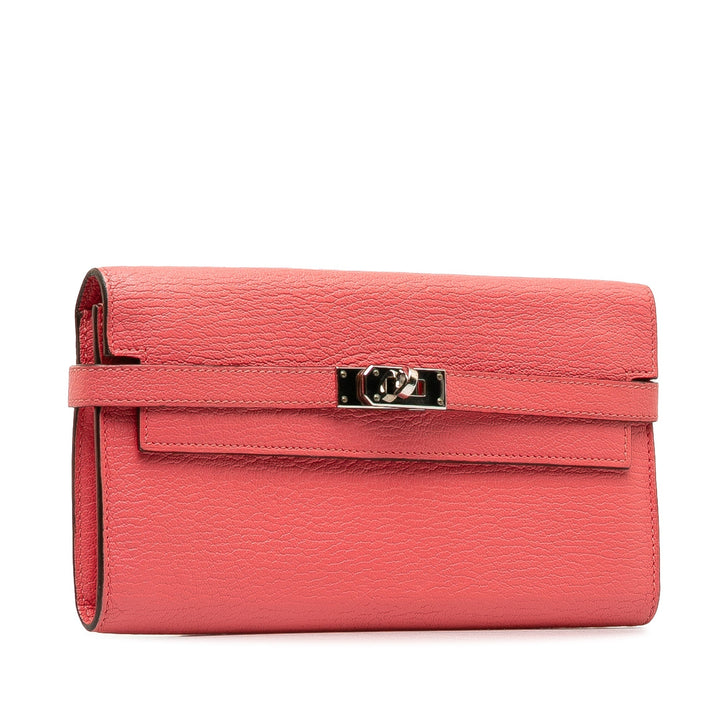 Top quality Hermes Chevre Classic Kelly Wallet Long Wallets
