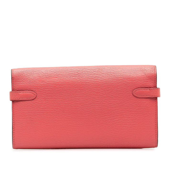 Top quality Hermes Chevre Classic Kelly Wallet Long Wallets