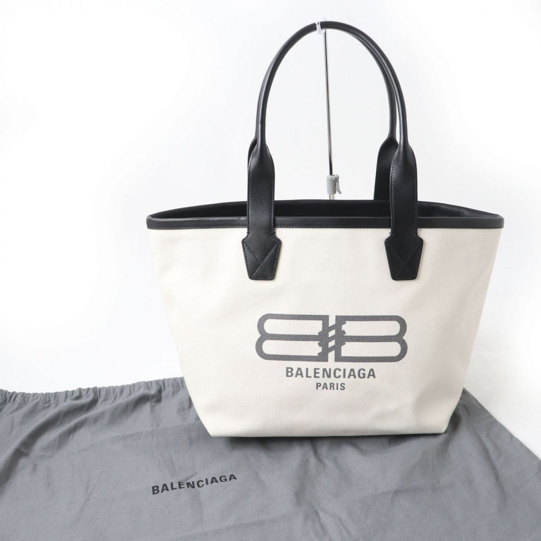 Top Quality Balenciaga JUMBO Logo Tote Bag Ivory Black