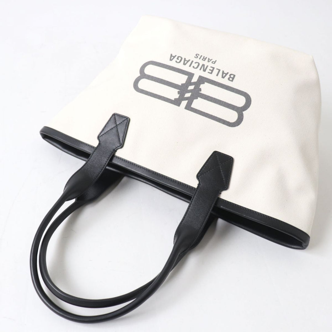 Top Quality Balenciaga JUMBO Logo Tote Bag Ivory Black
