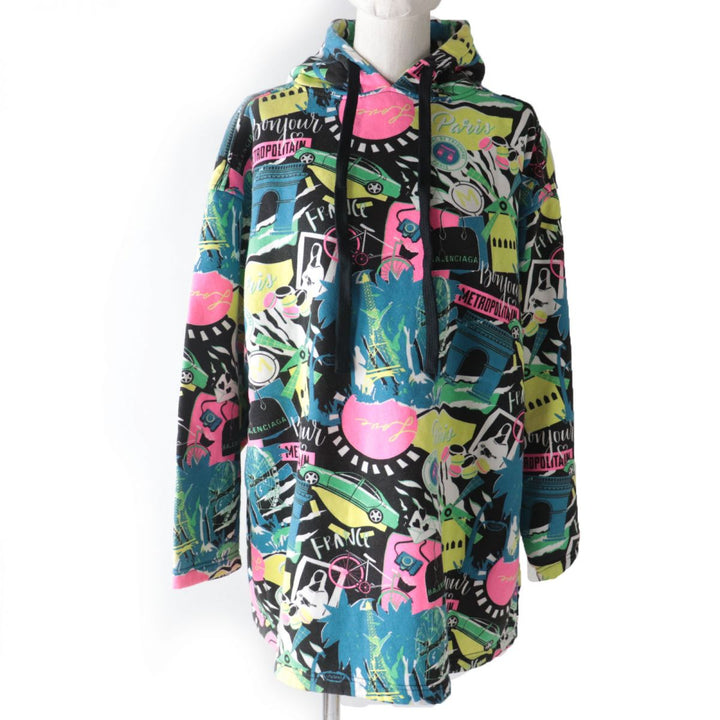 Top Quality Balenciaga Multicolor Hooded Pullover Hoodie XS
