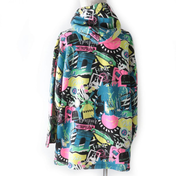 Top Quality Balenciaga Multicolor Hooded Pullover Hoodie XS