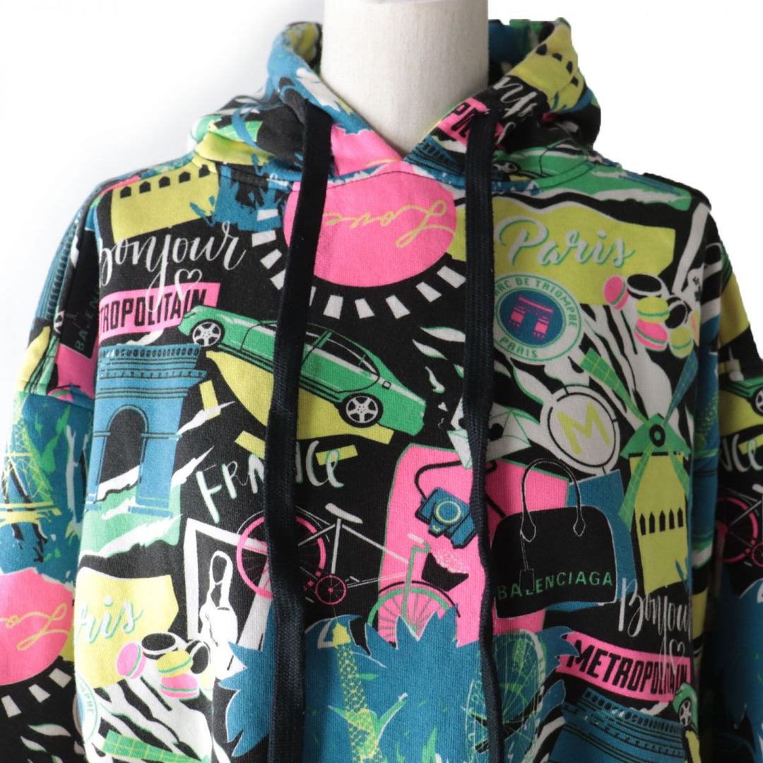Top Quality Balenciaga Multicolor Hooded Pullover Hoodie XS