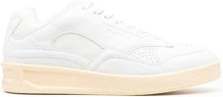 PANELLED LOW-TOP LEATHER SNEAKERS
