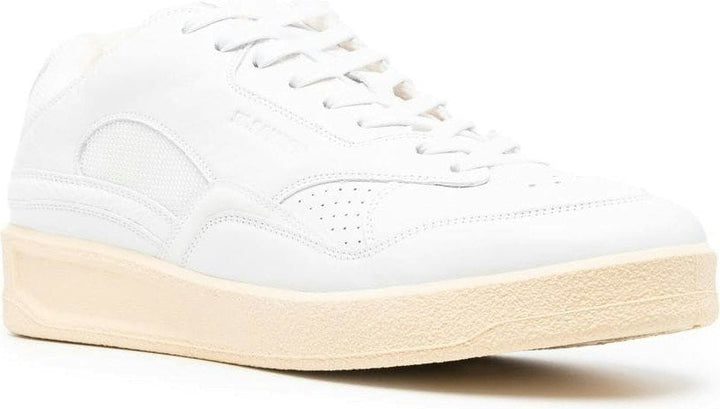 PANELLED LOW-TOP LEATHER SNEAKERS